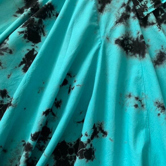 Vintage 90’s Punk Goth Whimsigoth Black Teal Dress Witch Sultry Fairy Rad - Picture 8 of 16